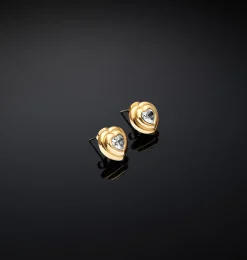BOLD RHINESTONE LOBE EARRINGS