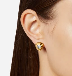 BOLD RHINESTONE LOBE EARRINGS