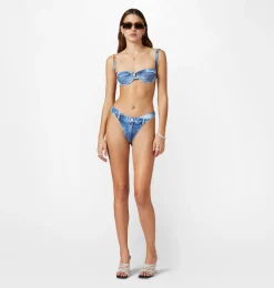 DENIM PRINT BIKINI BOTTOM
