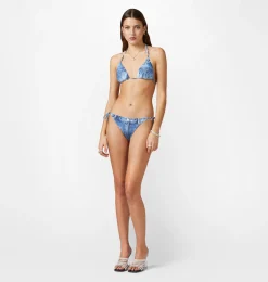 DENIM PRINT BIKINI BOTTOM