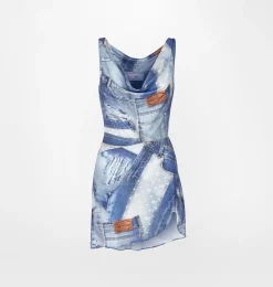 DENIM PRINT DRESS