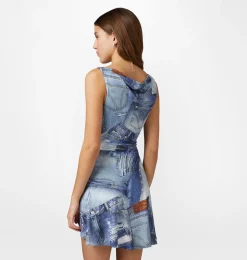 DENIM PRINT DRESS