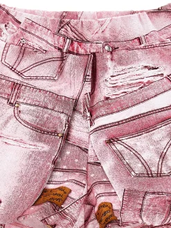 DENIM PRINT SHORTS