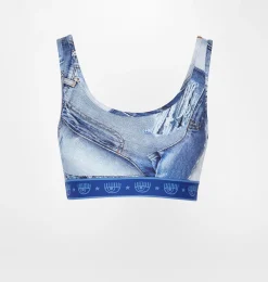DENIM PRINT TOP