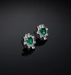 EMERALD HEART EARRINGS