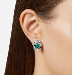 EMERALD HEART EARRINGS