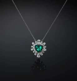 EMERALD HEART PENDANT NECKLACE