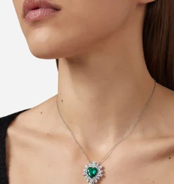 EMERALD HEART PENDANT NECKLACE