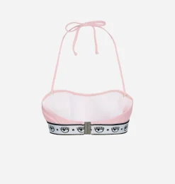 MAXI LOGOMANIA BANDEAU BIKINI TOP