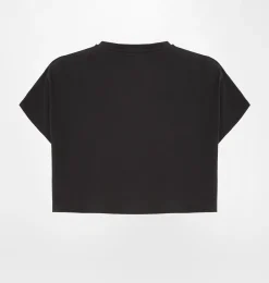 MAXI LOGOMANIA STUDS CROP T-SHIRT