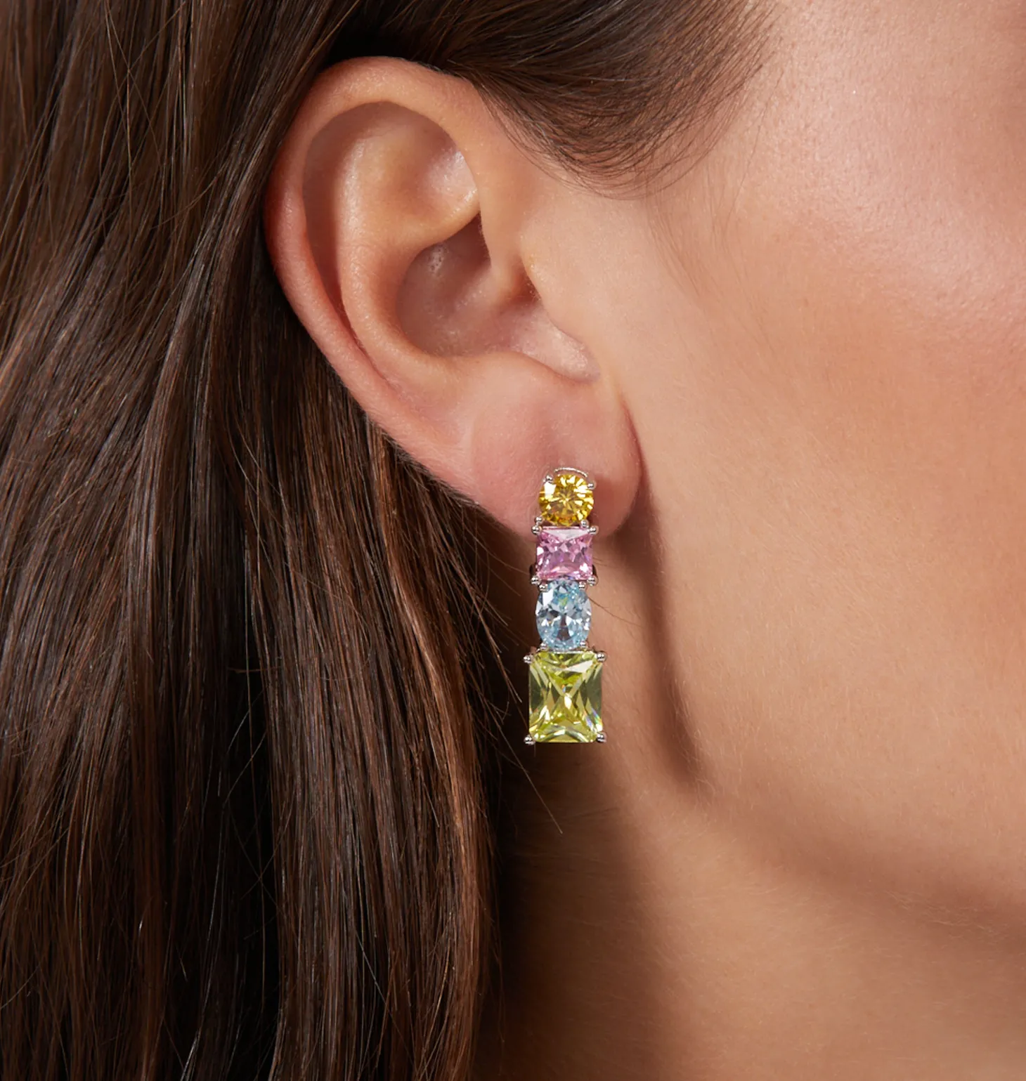 PRINCESS RAINBOW PENDANT EARRINGS
